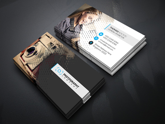 Rain Photography Business Cards in Business Card Templates - product preview 2