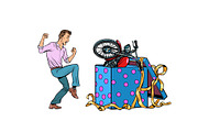 Man and motorcycle holiday gift box