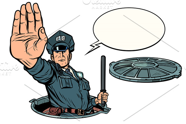 Police stop gesture, dangerous