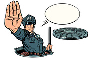 Police stop gesture, dangerous
