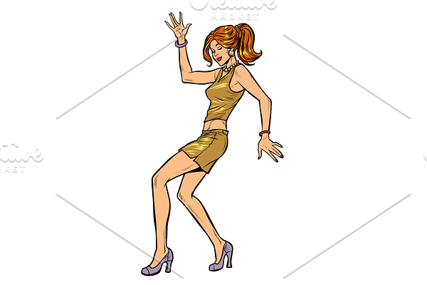 girl in sexy dress, woman disco