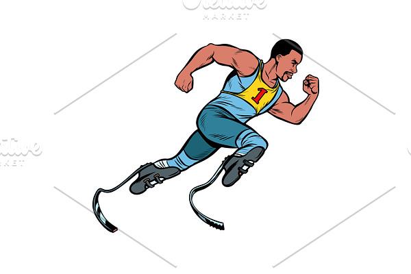 disabled African runner with leg