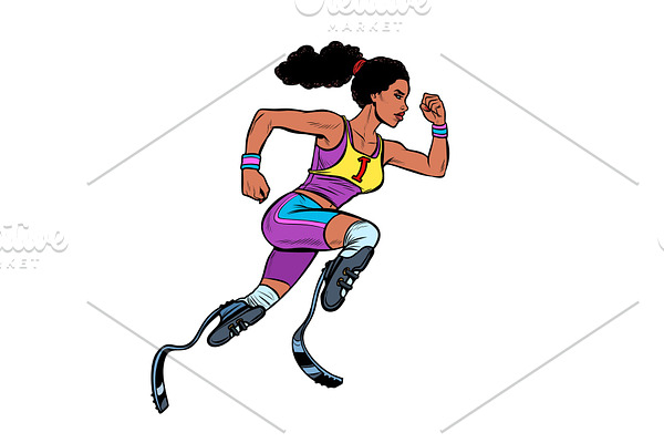 disabled African woman runner with