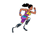 disabled African woman runner with