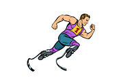 disabled runner with leg prostheses