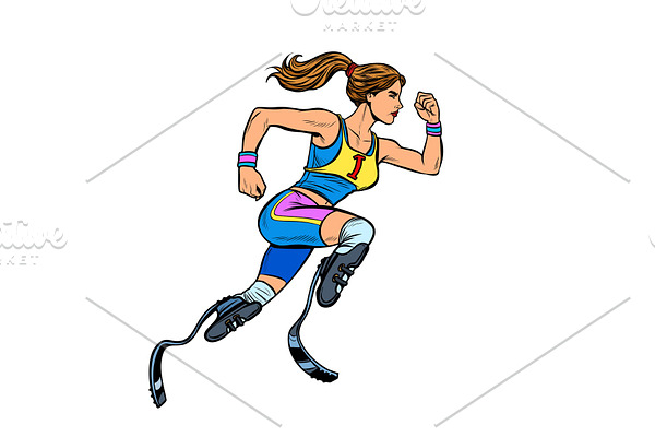 disabled runner woman with leg