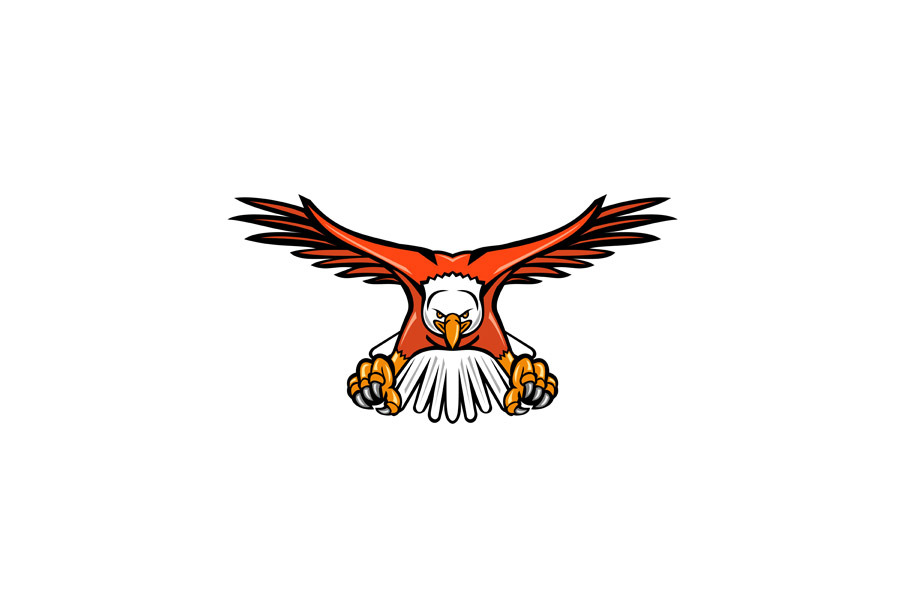 Bald Eagle Swooping Front Mascot