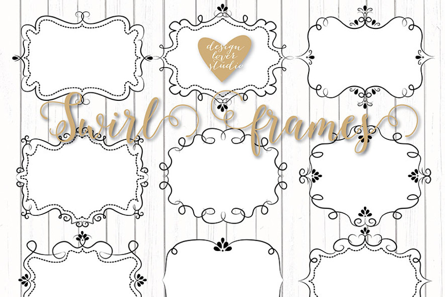 Vector Swirl Frames clipart in Illustrations - product preview 8