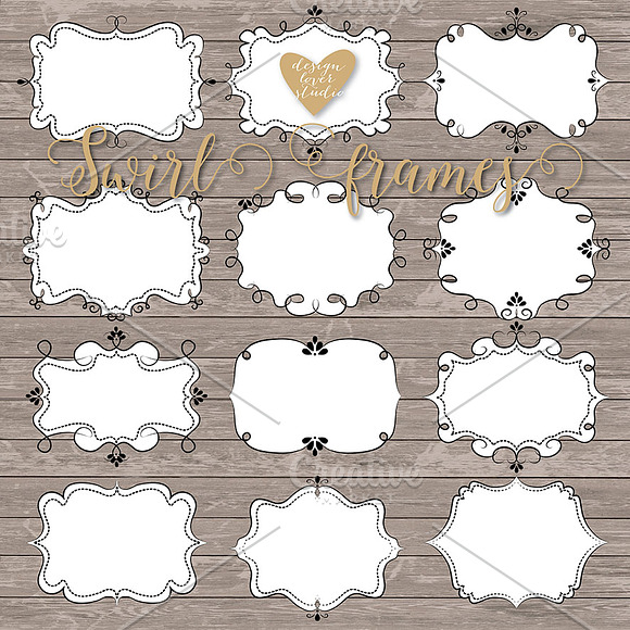 Vector Swirl Frames clipart in Illustrations - product preview 1