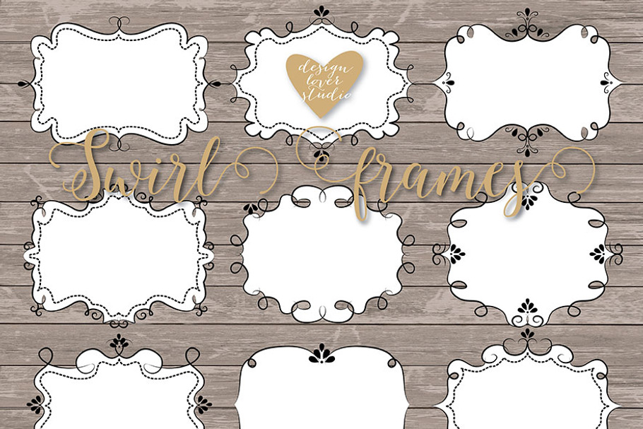 Vector Swirl Frames clipart in Illustrations - product preview 8