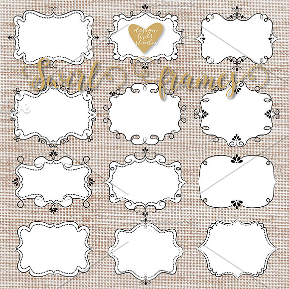 Vector Swirl Frames clipart in Illustrations - product preview 2