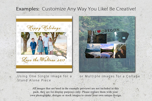 12x12 State Shaped Photo Templates in Templates - product preview 4