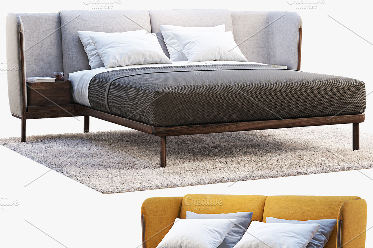 Low Dubois Bed (2 options) 3d model in Furniture - product preview 8