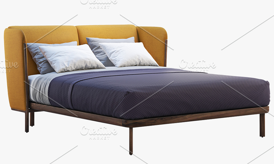 Low Dubois Bed (2 options) 3d model in Furniture - product preview 2