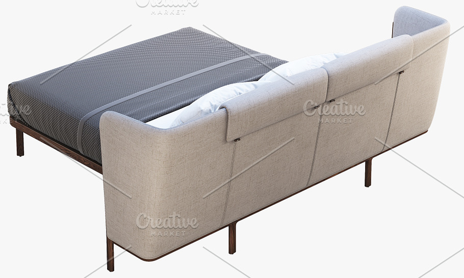 Low Dubois Bed (2 options) 3d model in Furniture - product preview 9