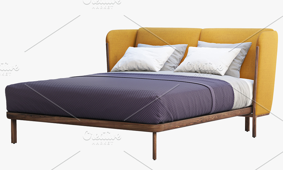 Low Dubois Bed (2 options) 3d model in Furniture - product preview 12