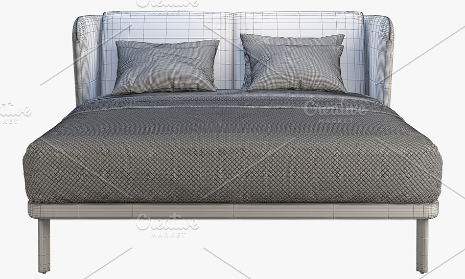 Low Dubois Bed (2 options) 3d model in Furniture - product preview 20