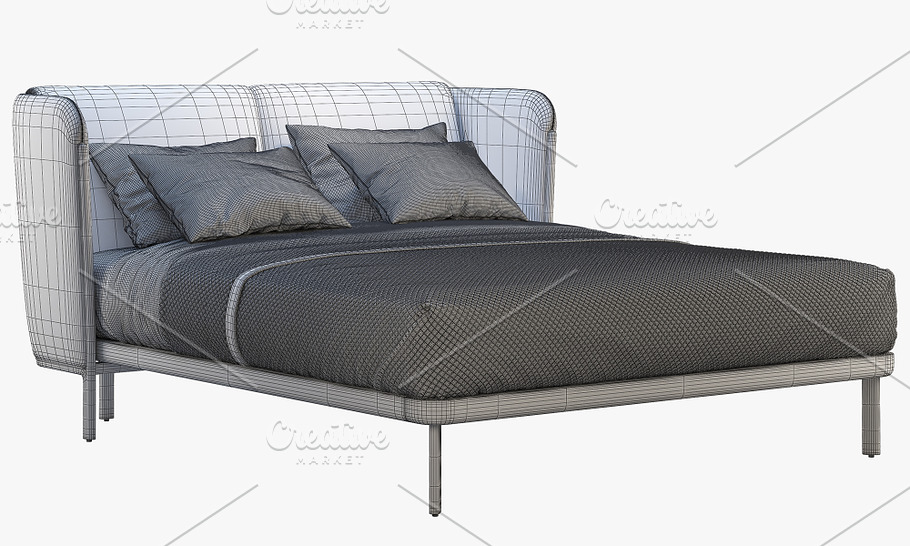 Low Dubois Bed (2 options) 3d model in Furniture - product preview 21