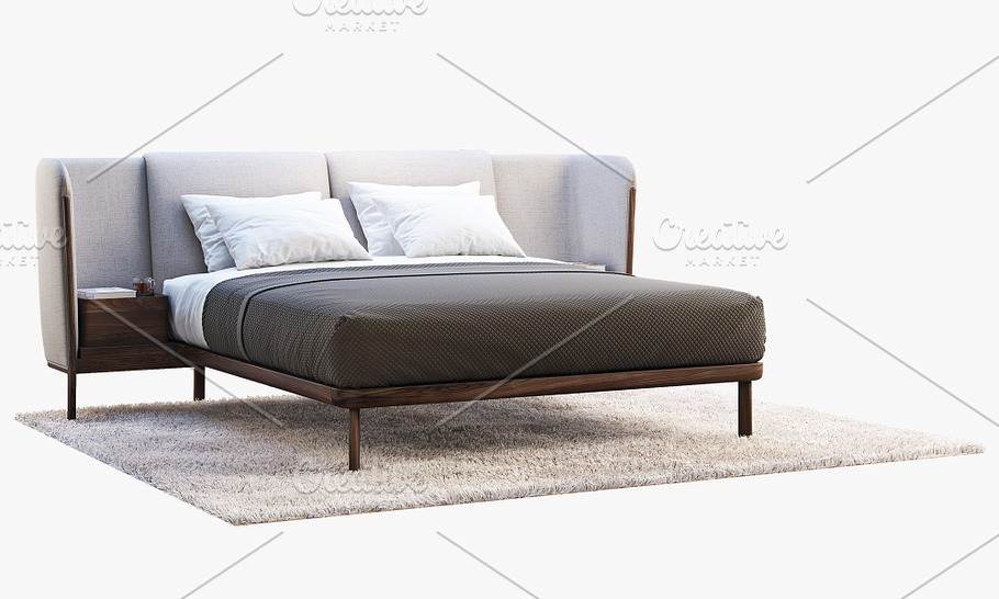 Low Dubois Bed (2 options) 3d model in Furniture - product preview 24