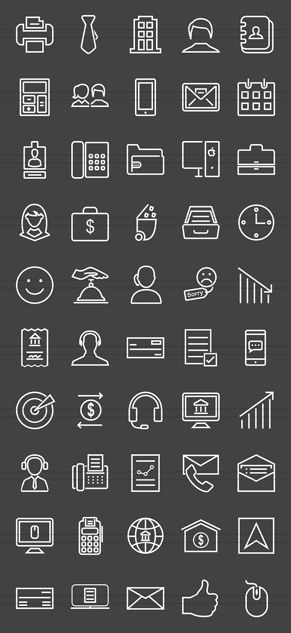 50 Business Line Inverted Icons in Graphics - product preview 1