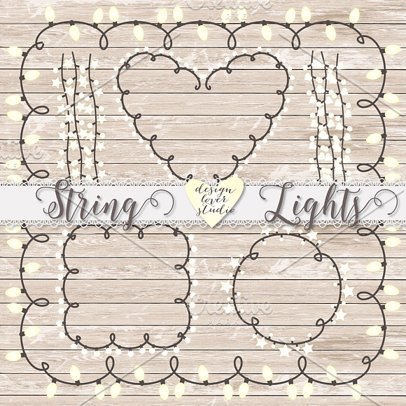 Vector lights clipart, String Lights in Graphics - product preview 1
