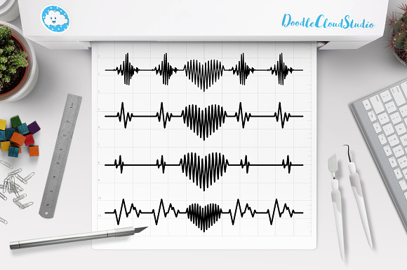 Heartbeat SVG, Heart svg Files in Illustrations - product preview 1