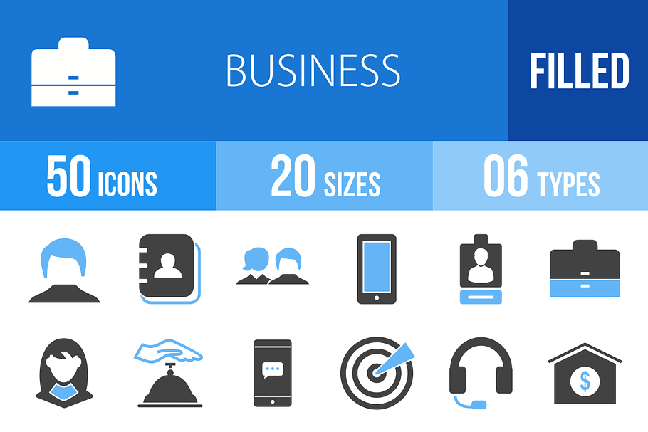 50 Business Blue & Black Icons in Graphics - product preview 8
