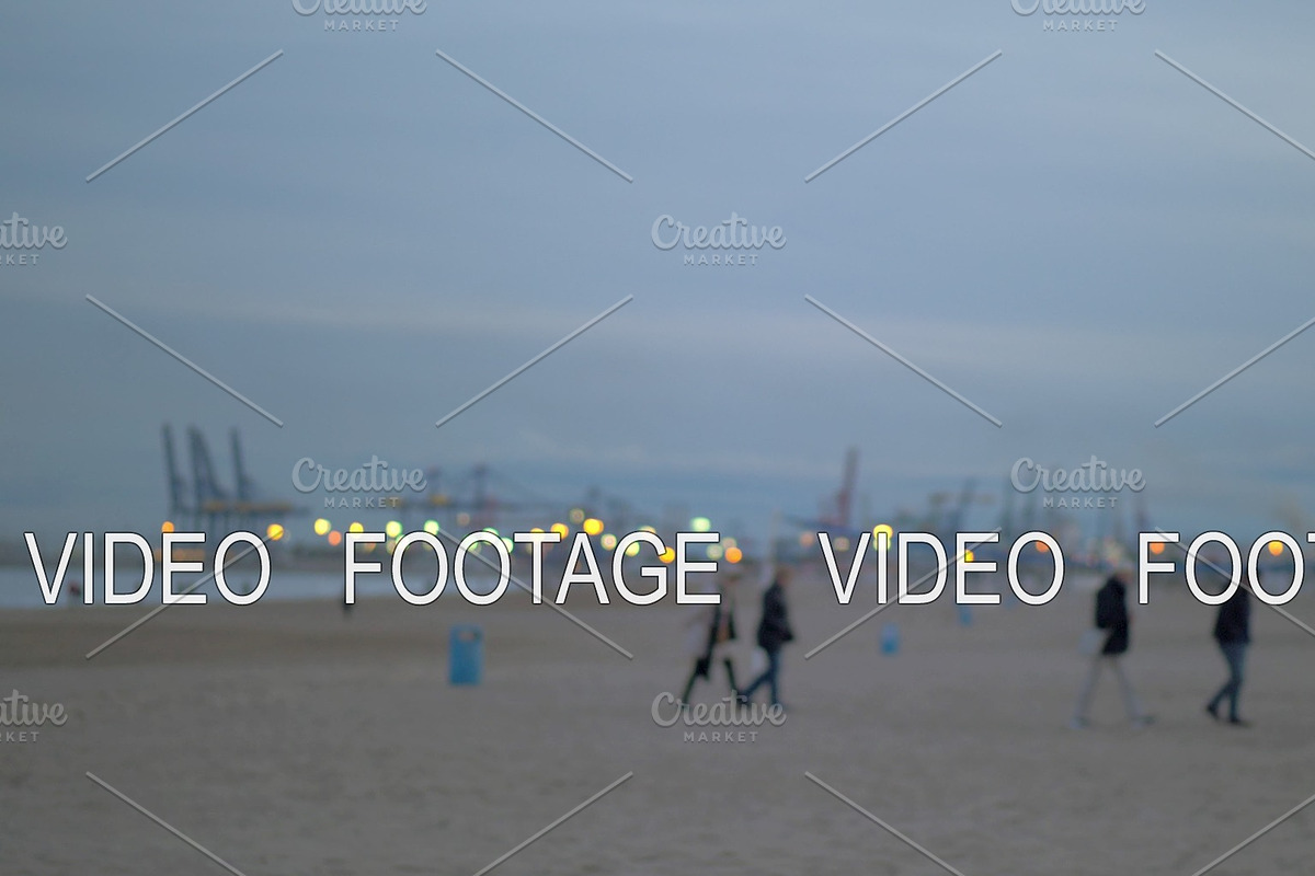 People walking on the beach on a in Graphics - product preview 8
