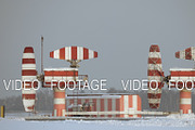 Airport radar equipment in the snow