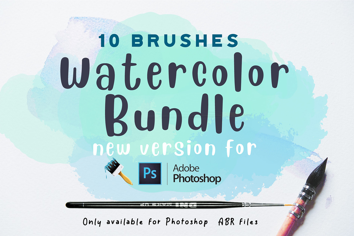 Watercolor bundle Photoshop Brushes in Add-Ons - product preview 8