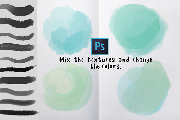 Watercolor bundle Photoshop Brushes in Add-Ons - product preview 2