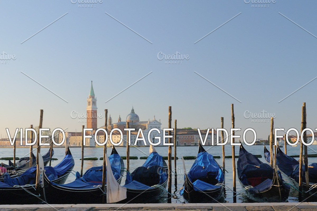 Many gondola boats in Venice Italy in Graphics - product preview 8