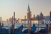 Covered gondola boats in Venice