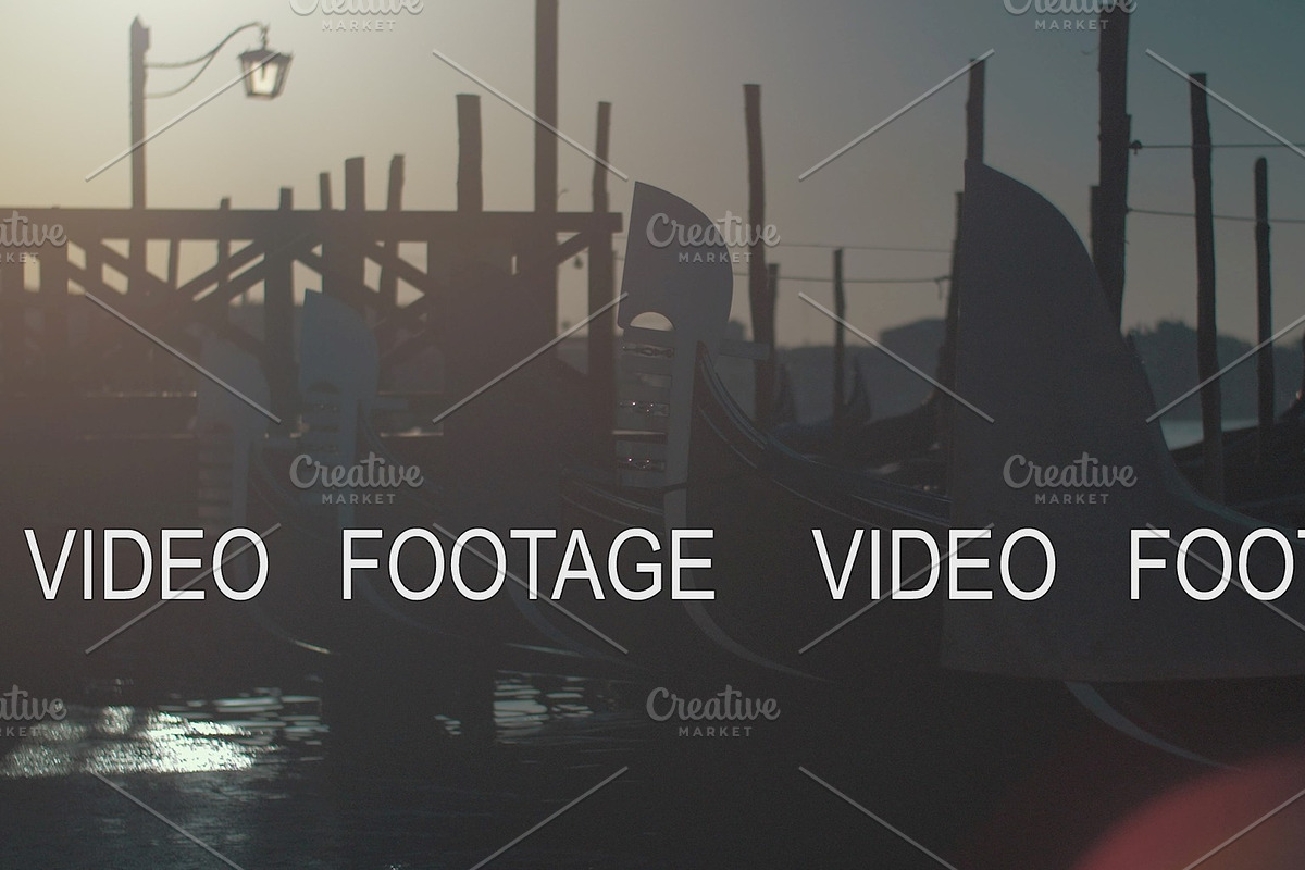 Covered gondola boats at sunset in Graphics - product preview 8
