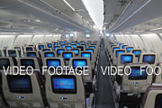 Jet airplane interior view economy