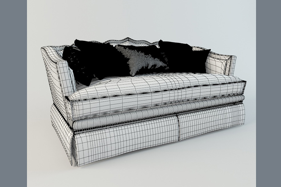 classic sofa with pillows in Furniture - product preview 1