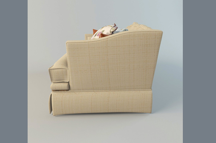 classic sofa with pillows in Furniture - product preview 2