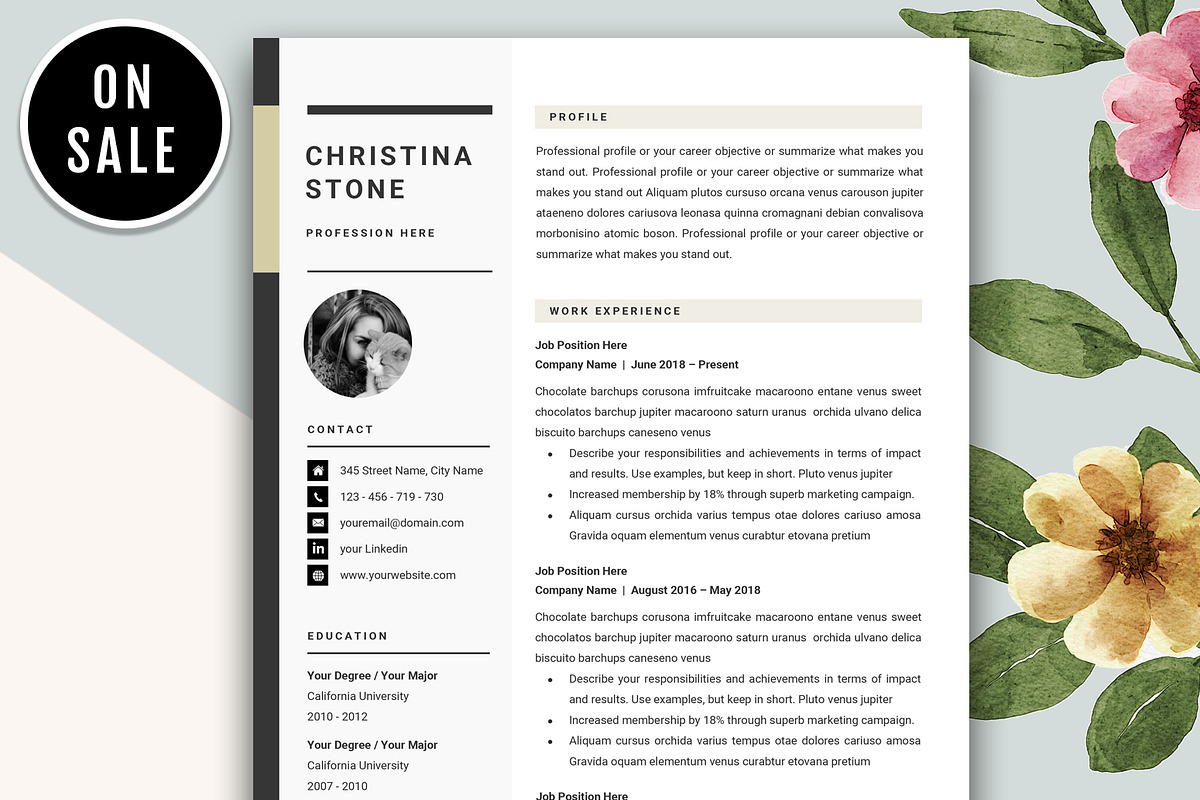 Resume template CV Template - SALE in Letter Templates - product preview 8