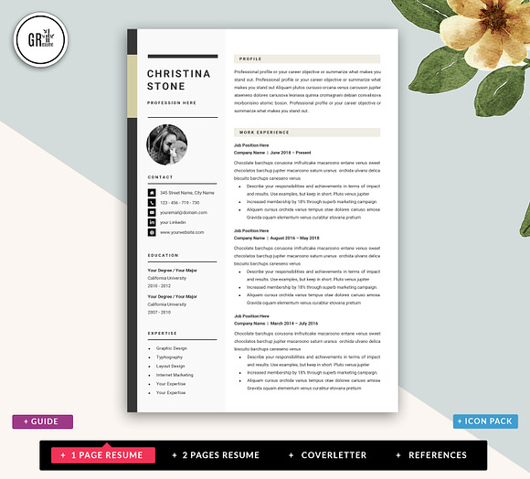 Resume template CV Template - SALE in Letter Templates - product preview 1