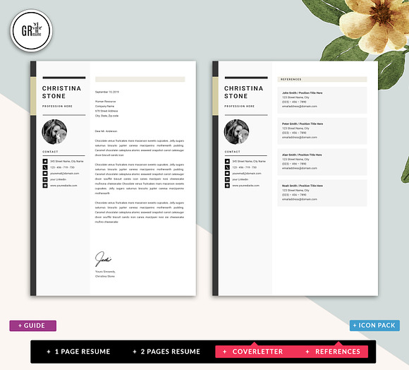 Resume template CV Template - SALE in Letter Templates - product preview 3