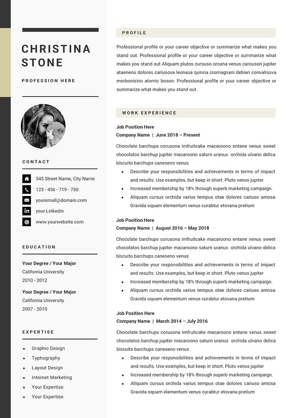 Resume template CV Template - SALE in Letter Templates - product preview 5