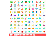 100 business group icons set