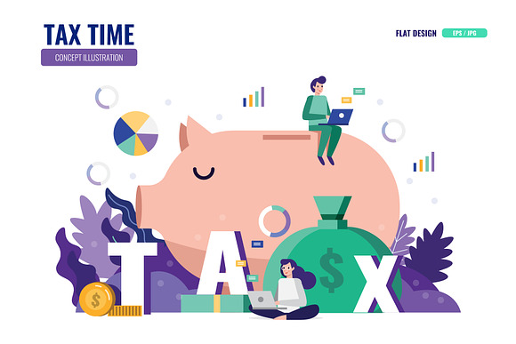 12 Tax time (Business & Finance) in Illustrations - product preview 1