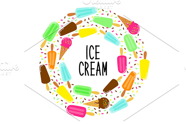 Cute Ice Cream collection frame