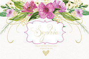 "Sophia" watercolor cliparts