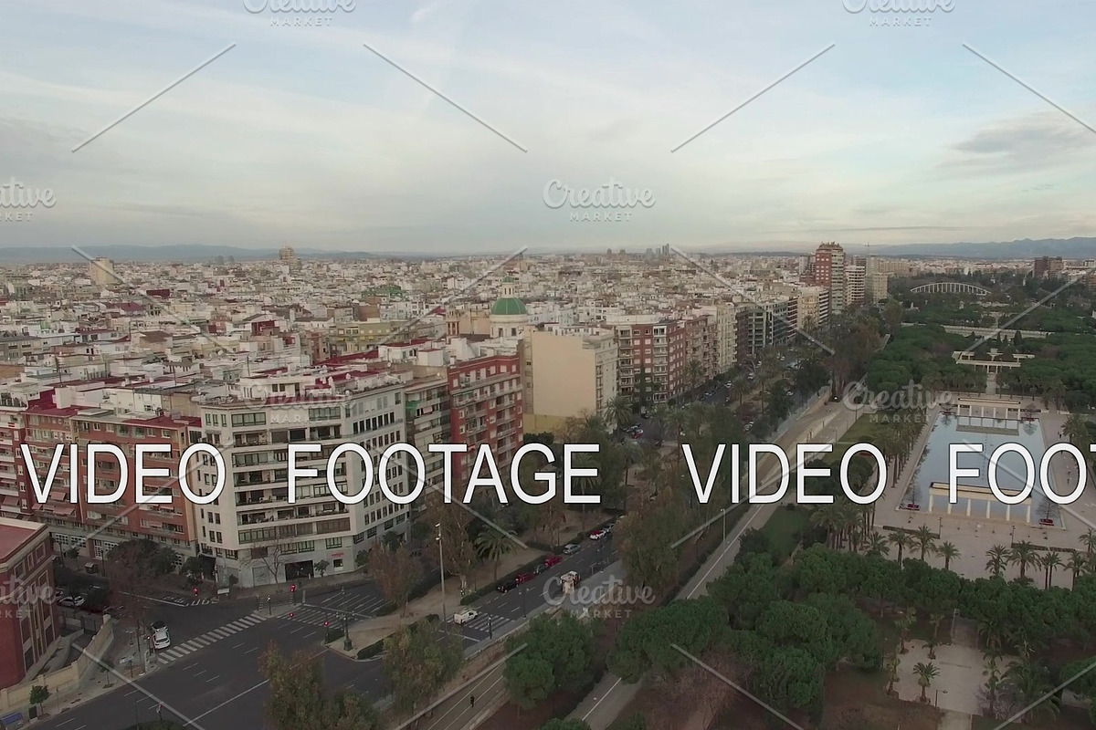 Valencia aerial view with Turia in Graphics - product preview 8