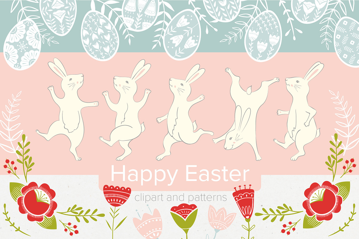 Funny Easter. Folk style in Illustrations - product preview 8