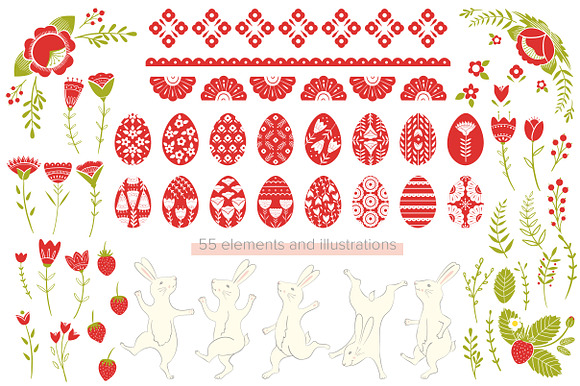 Funny Easter. Folk style in Illustrations - product preview 2