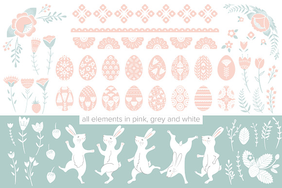 Funny Easter. Folk style in Illustrations - product preview 3