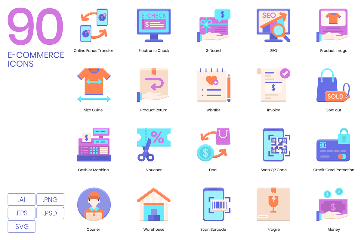 90 E-Commerce Icons | Violet in Credit Card Icons - product preview 8